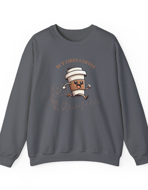 Load image into Gallery viewer, Cute Coffee Lover Sweatshirt, Unisex Crewneck, Gift for Coffee Lovers, Funny Coffee Apparel, Cozy Relaxed Fit, Casual Everyday Wear

