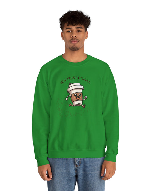 Load image into Gallery viewer, Cute Coffee Lover Sweatshirt, Unisex Crewneck, Gift for Coffee Lovers, Funny Coffee Apparel, Cozy Relaxed Fit, Casual Everyday Wear
