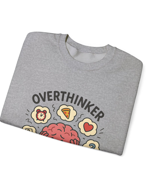 Load image into Gallery viewer, Funny Overthinker Crewneck Sweatshirt for Comfort and Humor, Perfect for Gift Giving, Casual Wear, Cozy Nights, and Brainy Friends
