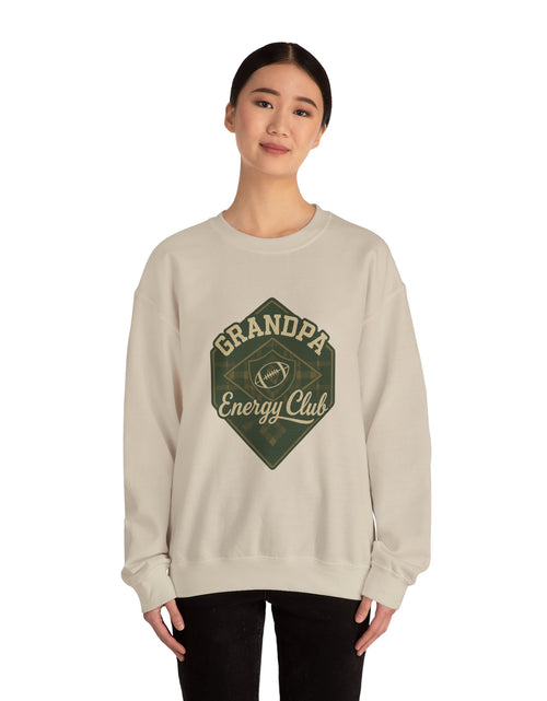 Load image into Gallery viewer, Grandpa Energy Club Crewneck Sweatshirt | Fun Gift for Grandfathers | Cozy Apparel for Stay-at-Home Dads | Perfect for Father&#39;s Day, [...]
