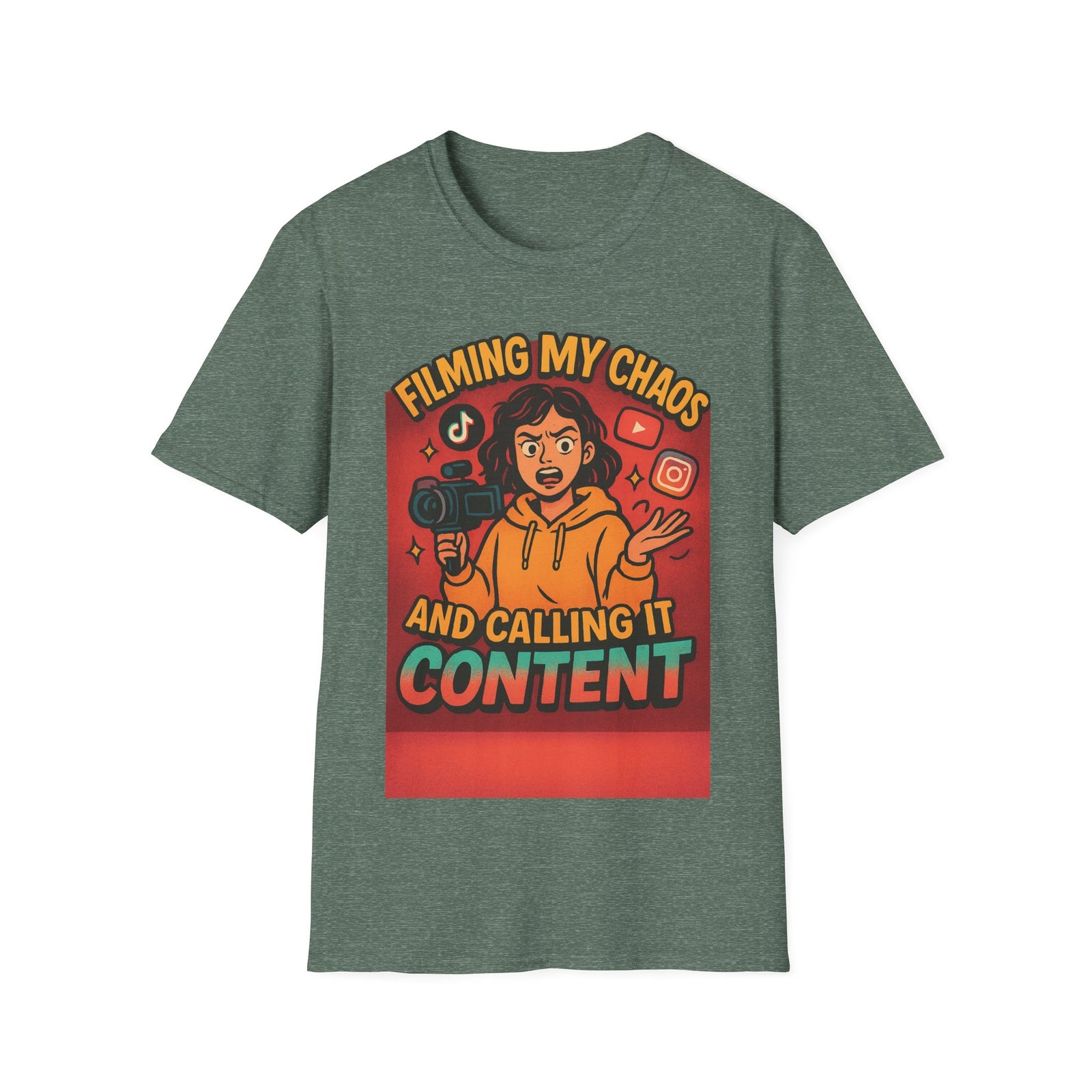 Filming My Chaos T-Shirt, Funny Graphic Tee, Unisex Softstyle Shirt, Content Creator Apparel, Gift for YouTuber, TikTok Lover