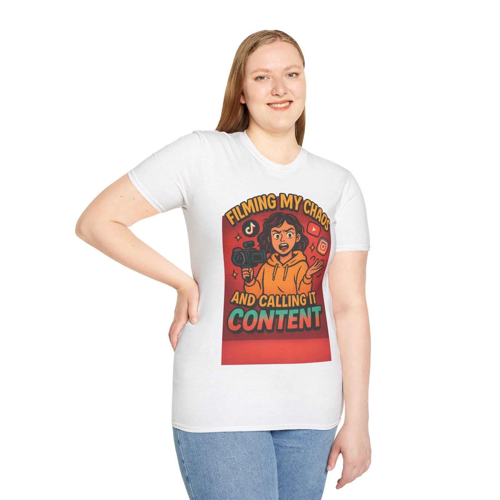 Filming My Chaos T-Shirt, Funny Graphic Tee, Unisex Softstyle Shirt, Content Creator Apparel, Gift for YouTuber, TikTok Lover