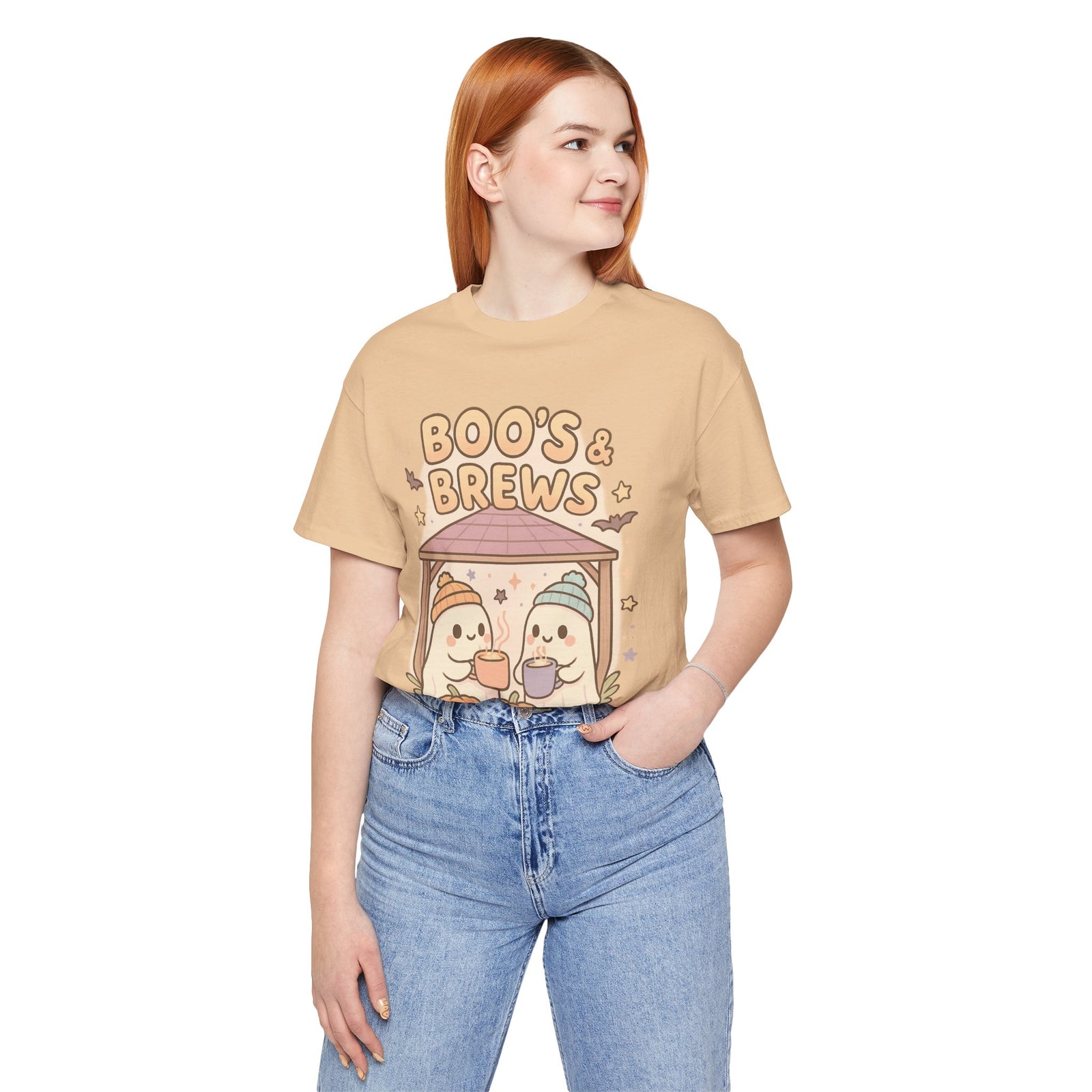 Boo's & Brews Unisex Tee, Halloween Shirt, Cute Ghost Tee, Fall Fashion, Pumpkin Lovers Gift
