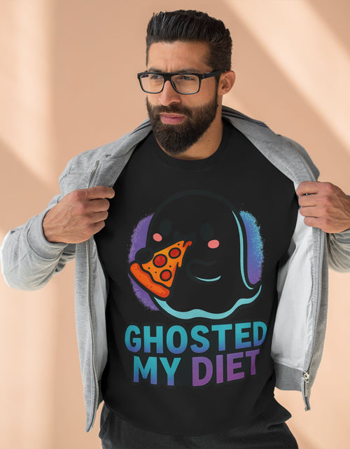Load image into Gallery viewer, Ghosted My Diet Sweatshirt, Fun Unisex Crewneck, Quirky Gift for Food Lovers, Casual Wear for Everyday, Perfect for Halloween, Cozy Lounge
