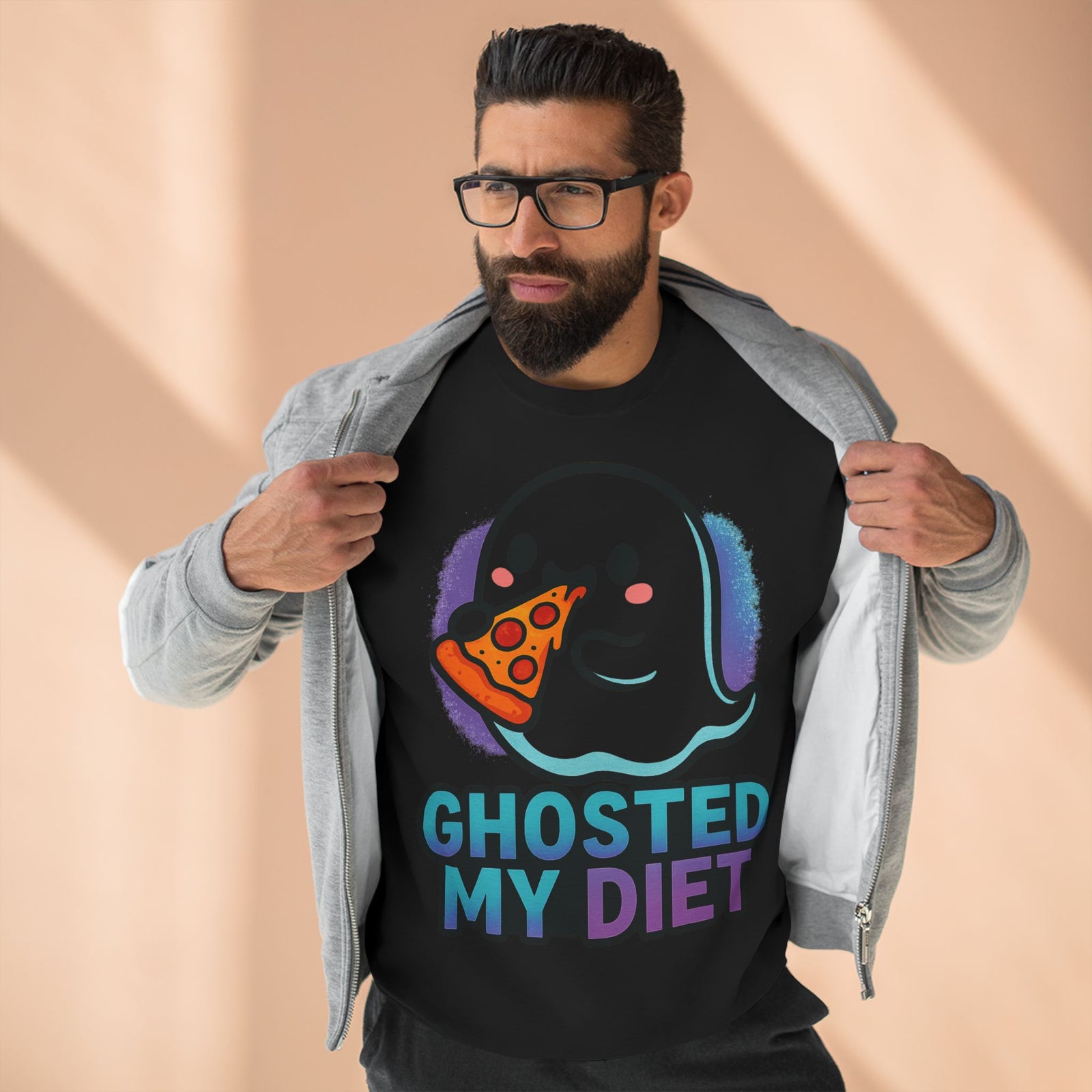 Ghosted My Diet Sweatshirt, Fun Unisex Crewneck, Quirky Gift for Food Lovers, Casual Wear for Everyday, Perfect for Halloween, Cozy Lounge