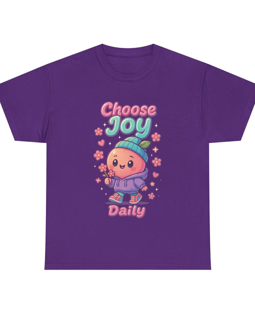 Load image into Gallery viewer, Cute &#39;Choose Joy Daily&#39; Unisex Tee, Happy Shirt, Gift for Friends, Positive Vibes, Everyday Wear, Cheerful Apparel
