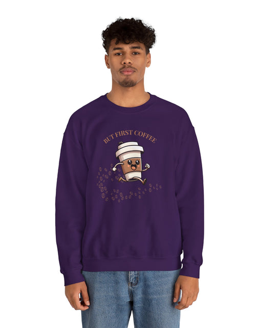 Load image into Gallery viewer, Cute Coffee Lover Sweatshirt, Unisex Crewneck, Gift for Coffee Lovers, Funny Coffee Apparel, Cozy Relaxed Fit, Casual Everyday Wear
