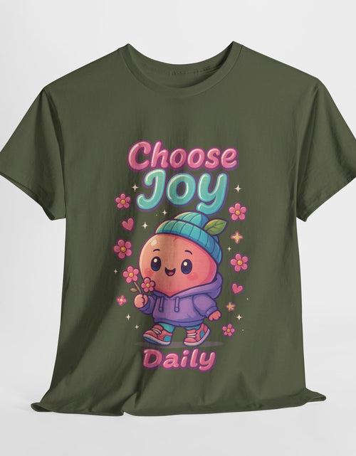 Load image into Gallery viewer, Cute &#39;Choose Joy Daily&#39; Unisex Tee, Happy Shirt, Gift for Friends, Positive Vibes, Everyday Wear, Cheerful Apparel
