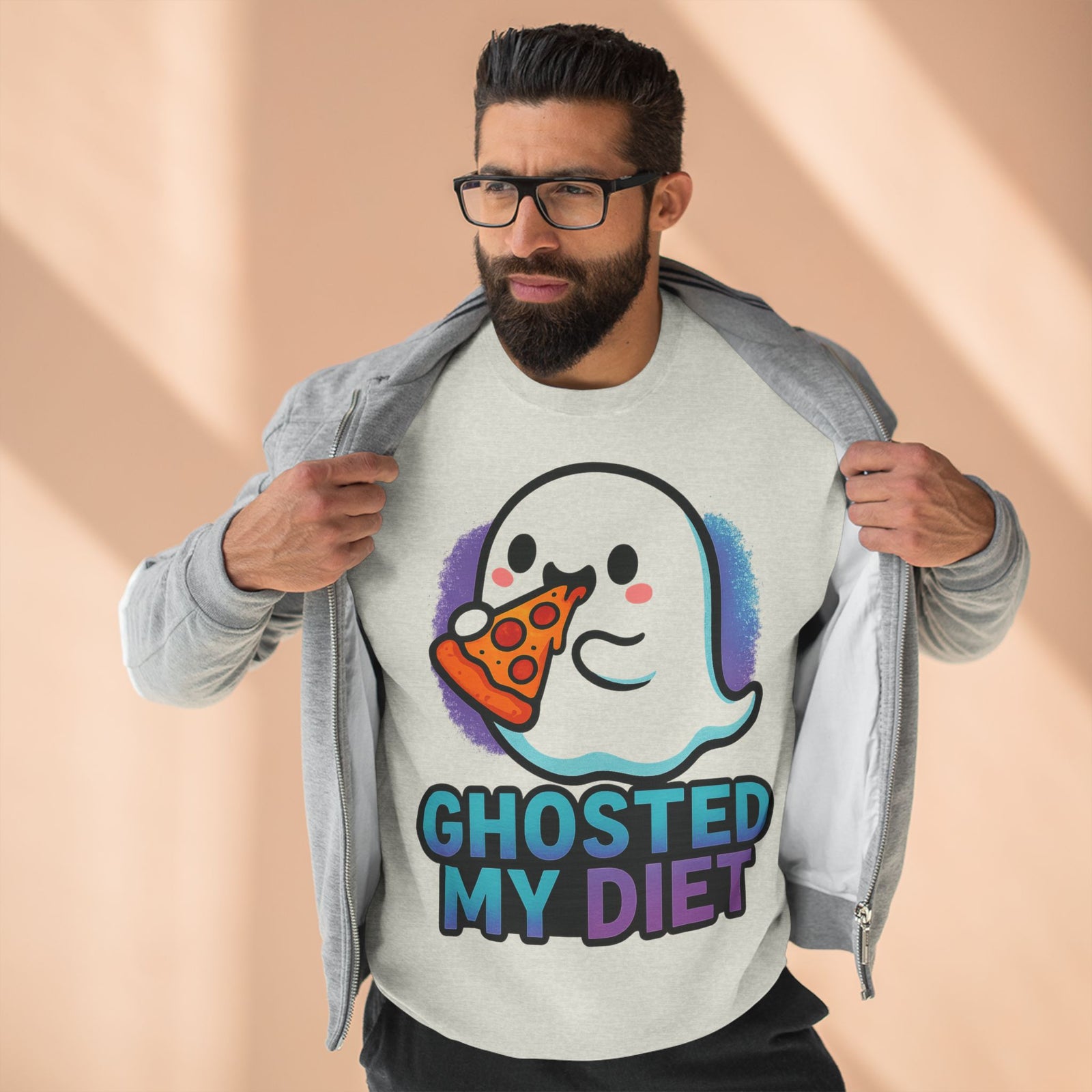Ghosted My Diet Sweatshirt, Fun Unisex Crewneck, Quirky Gift for Food Lovers, Casual Wear for Everyday, Perfect for Halloween, Cozy Lounge
