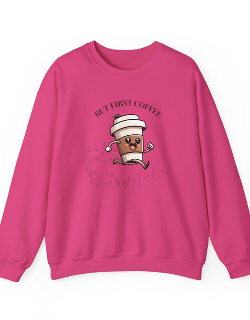 Load image into Gallery viewer, Cute Coffee Lover Sweatshirt, Unisex Crewneck, Gift for Coffee Lovers, Funny Coffee Apparel, Cozy Relaxed Fit, Casual Everyday Wear
