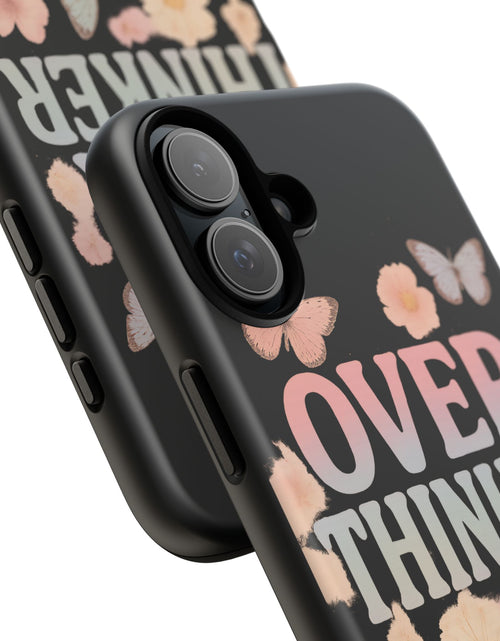 Load image into Gallery viewer, Butterfly Overthinker Phone Case, Floral iPhone Cover, Thoughtful Gift for Her, Cute Tech Accessory, Aesthetic Case for Anxiety Relief
