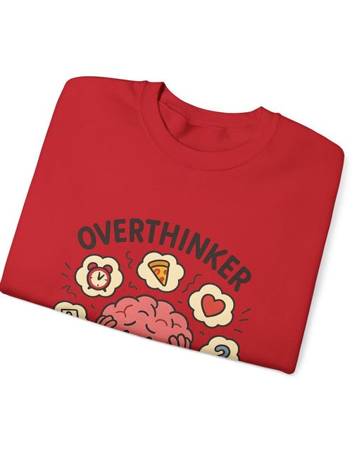 Load image into Gallery viewer, Funny Overthinker Crewneck Sweatshirt for Comfort and Humor, Perfect for Gift Giving, Casual Wear, Cozy Nights, and Brainy Friends
