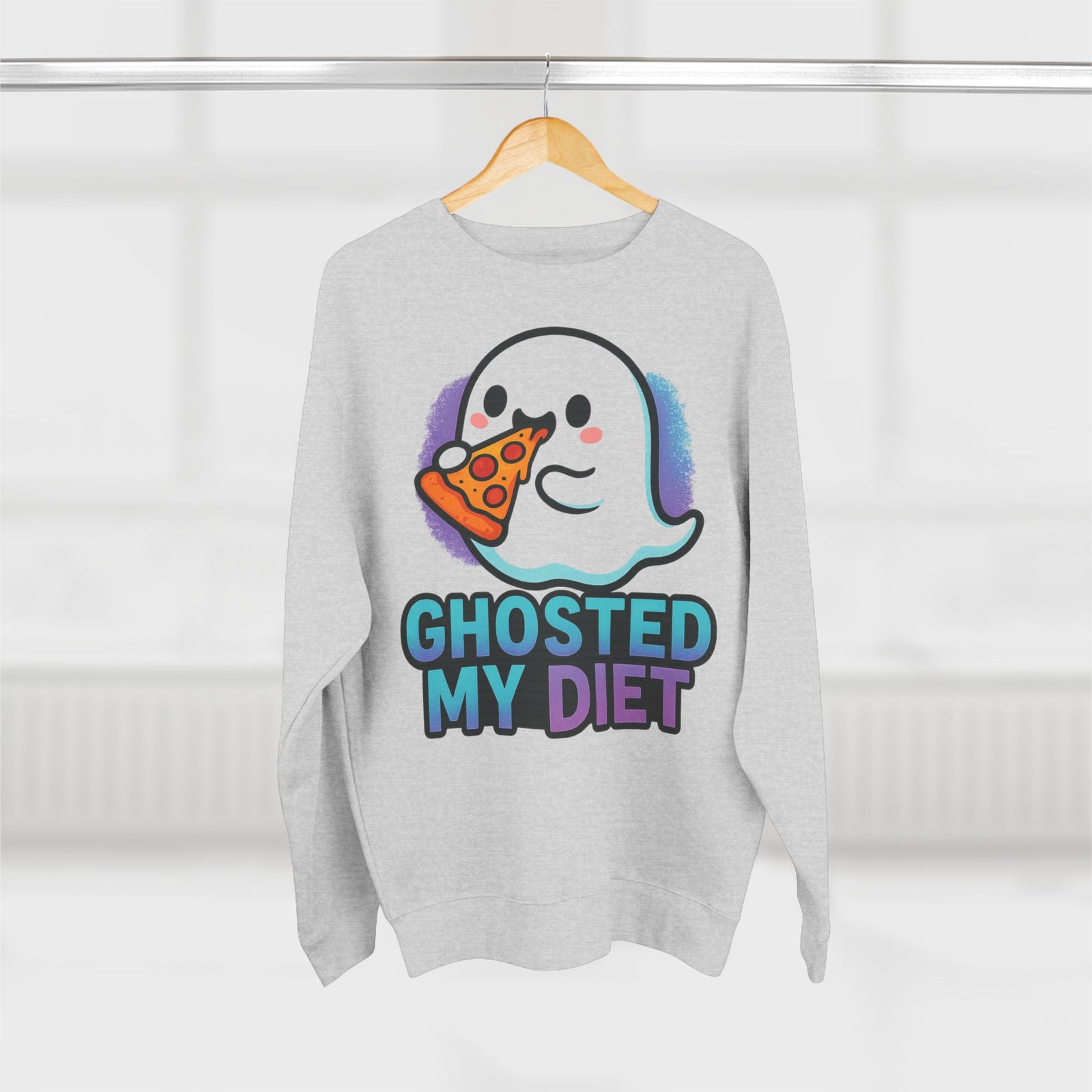 Ghosted My Diet Sweatshirt, Fun Unisex Crewneck, Quirky Gift for Food Lovers, Casual Wear for Everyday, Perfect for Halloween, Cozy Lounge