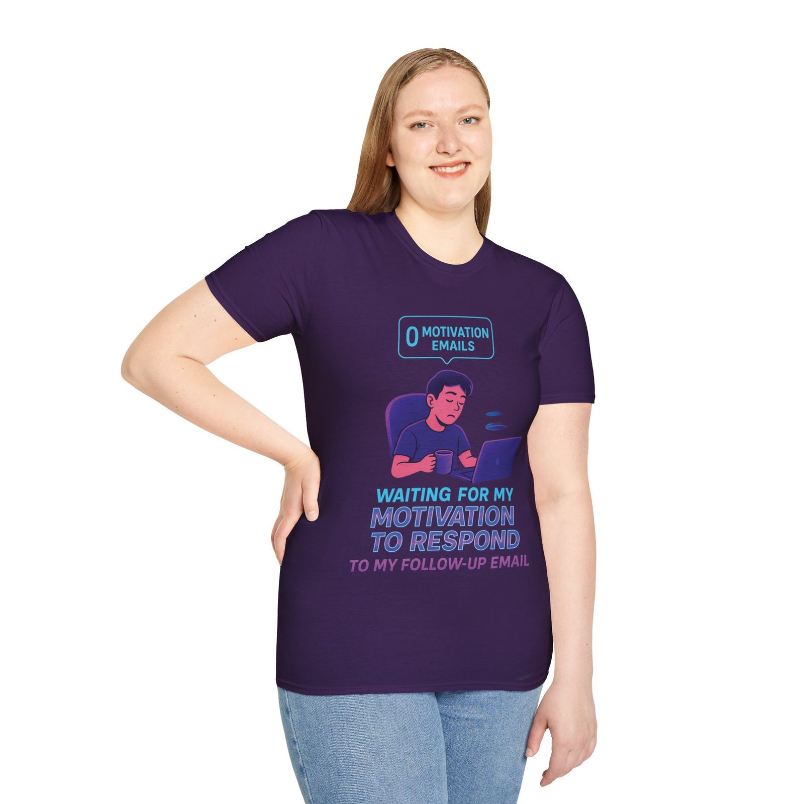 Motivation Response T-Shirt, Funny Office Humor Tee, Unisex Gift for Workaholics, Casual Wear, Ideal for Birthdays, Holiday Gift