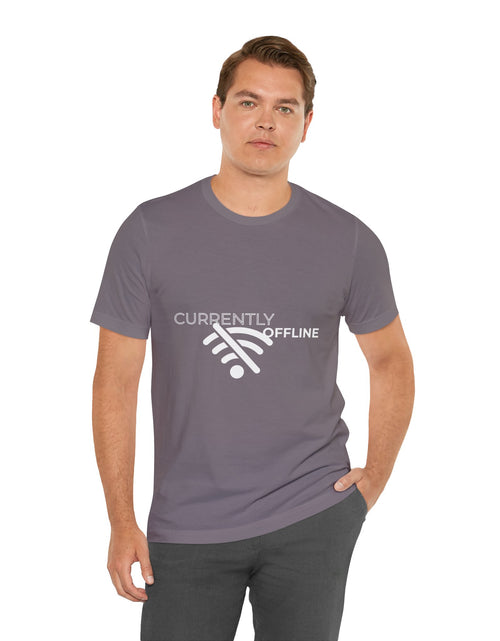 Load image into Gallery viewer, Currently Offline Unisex Tee, Casual Shirt, Comfortable T-Shirt, Tech Humor Clothing, Gift for Gamers, Relaxed Fit Apparel
