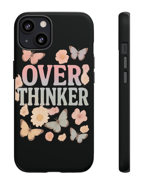 Load image into Gallery viewer, Butterfly Overthinker Phone Case, Floral iPhone Cover, Thoughtful Gift for Her, Cute Tech Accessory, Aesthetic Case for Anxiety Relief
