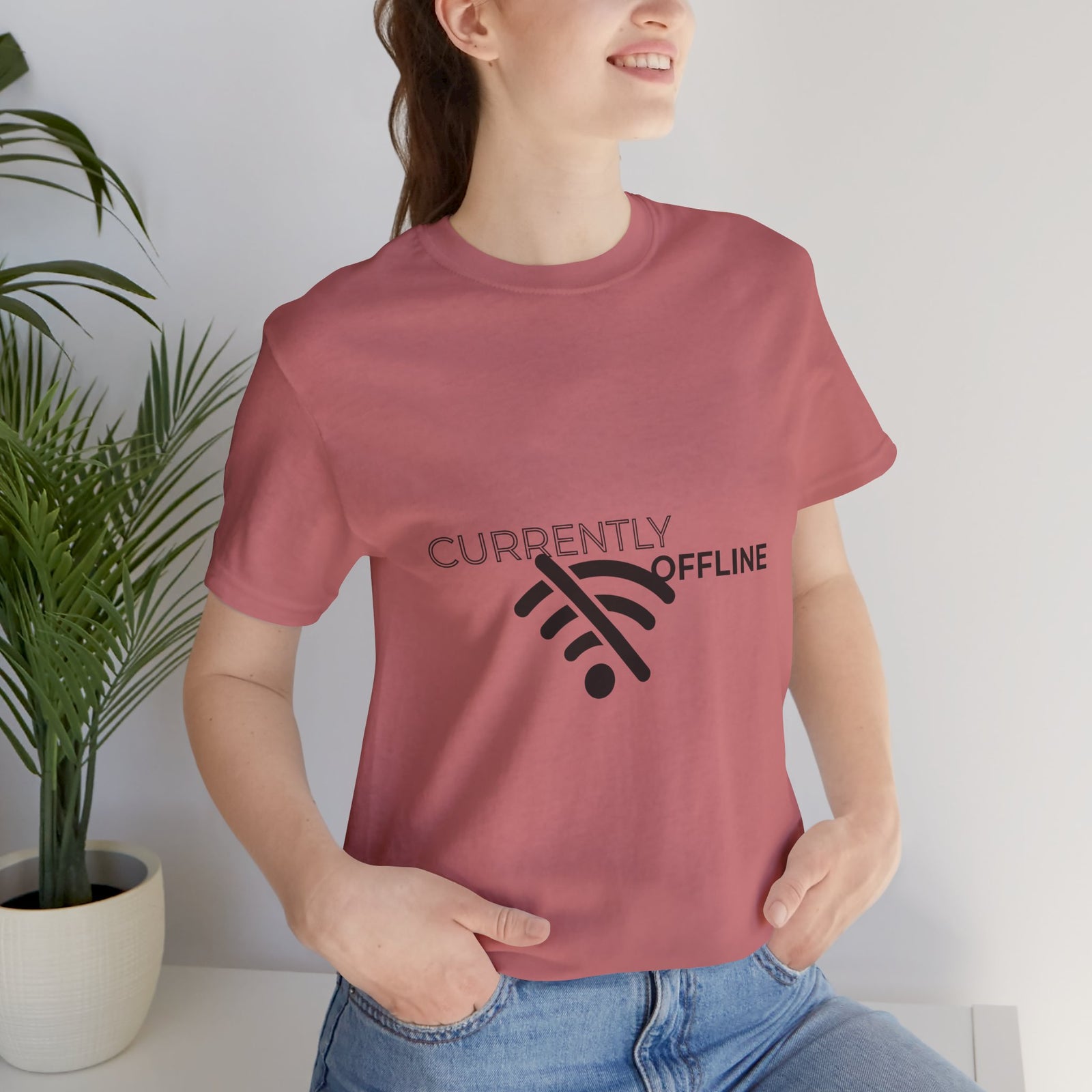Currently Offline Unisex Tee, Casual Shirt, Comfortable T-Shirt, Tech Humor Clothing, Gift for Gamers, Relaxed Fit Apparel