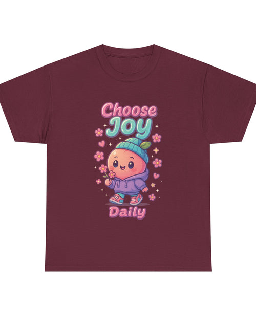 Load image into Gallery viewer, Cute &#39;Choose Joy Daily&#39; Unisex Tee, Happy Shirt, Gift for Friends, Positive Vibes, Everyday Wear, Cheerful Apparel
