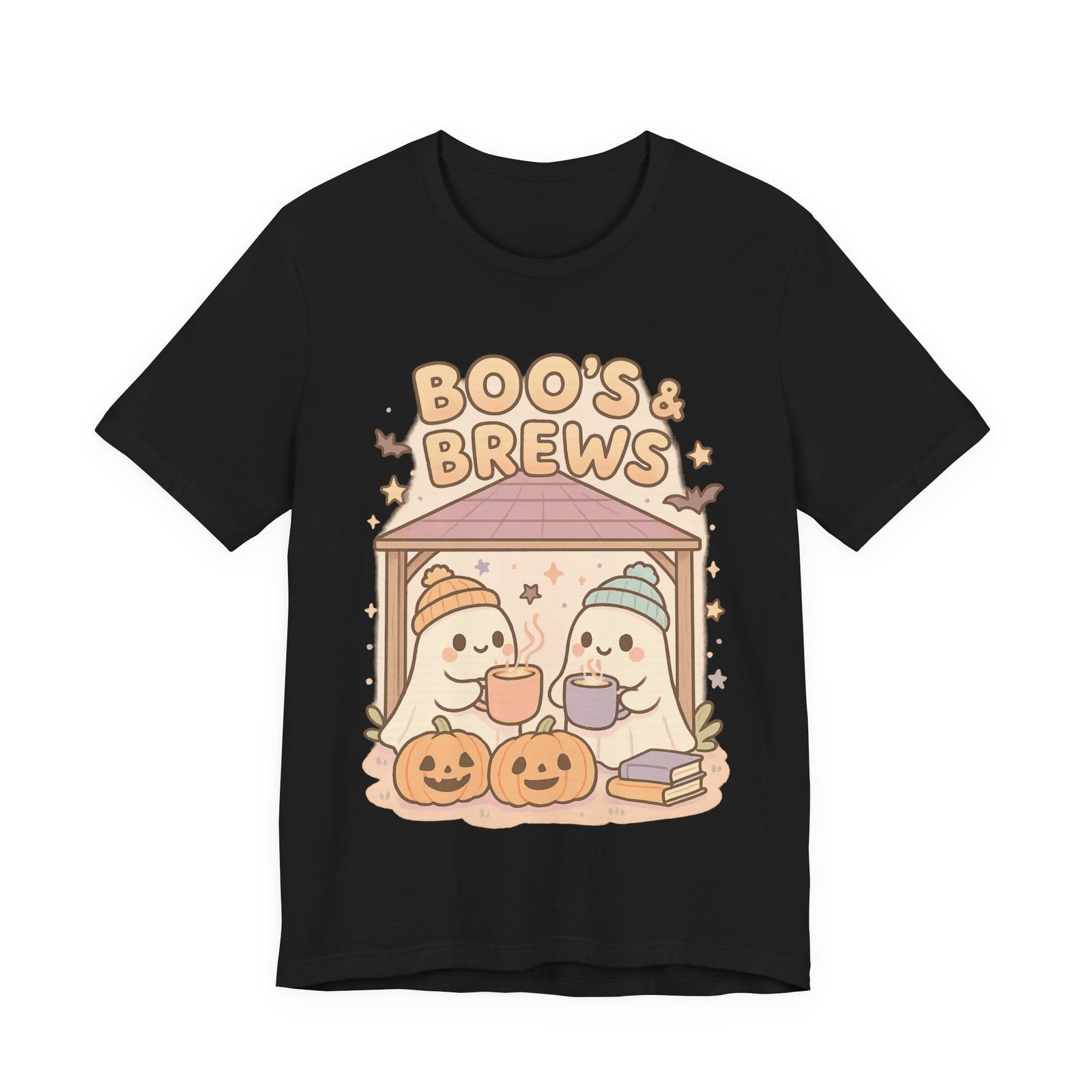 Boo's & Brews Unisex Tee, Halloween Shirt, Cute Ghost Tee, Fall Fashion, Pumpkin Lovers Gift