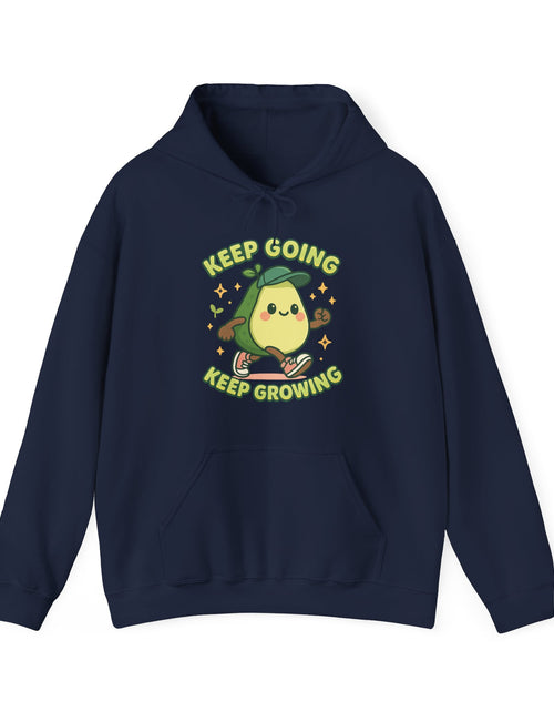 Load image into Gallery viewer, Cute Avocado Inspirational Hoodie - Keep Going, Keep Growing, Fall Fashion, Unique Gift, Comfy Sweatshirt, Cozy Apparel
