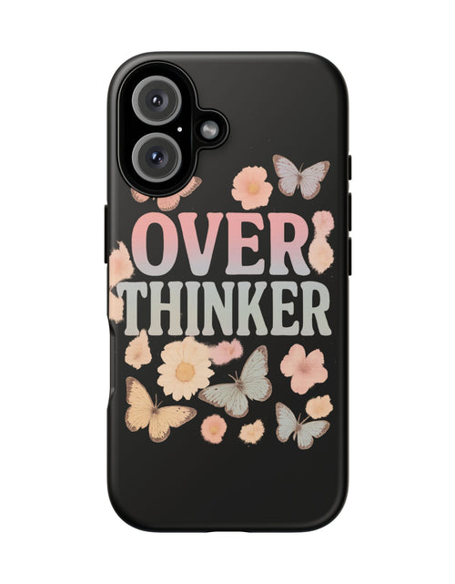 Load image into Gallery viewer, Butterfly Overthinker Phone Case, Floral iPhone Cover, Thoughtful Gift for Her, Cute Tech Accessory, Aesthetic Case for Anxiety Relief
