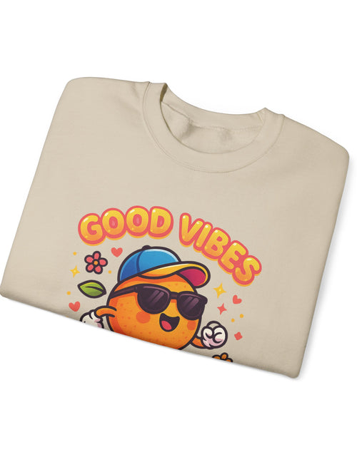 Load image into Gallery viewer, Good Vibes Unisex Sweatshirt | Happy Crewneck for Everyday Comfort, Ideal Gift for Friends, Casual Wear, Positive Vibes, Cozy Fashion
