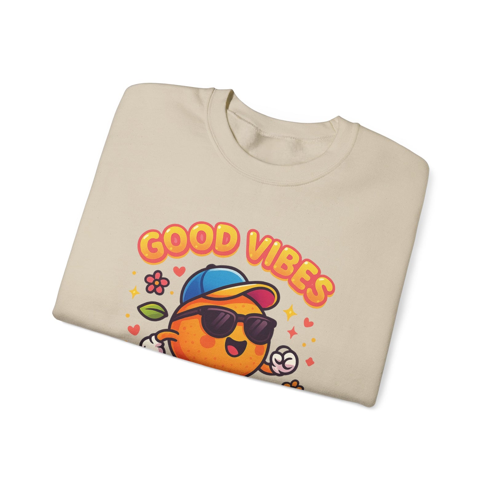Good Vibes Unisex Sweatshirt | Happy Crewneck for Everyday Comfort, Ideal Gift for Friends, Casual Wear, Positive Vibes, Cozy Fashion