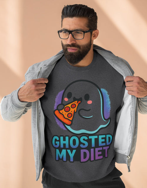 Load image into Gallery viewer, Ghosted My Diet Sweatshirt, Fun Unisex Crewneck, Quirky Gift for Food Lovers, Casual Wear for Everyday, Perfect for Halloween, Cozy Lounge
