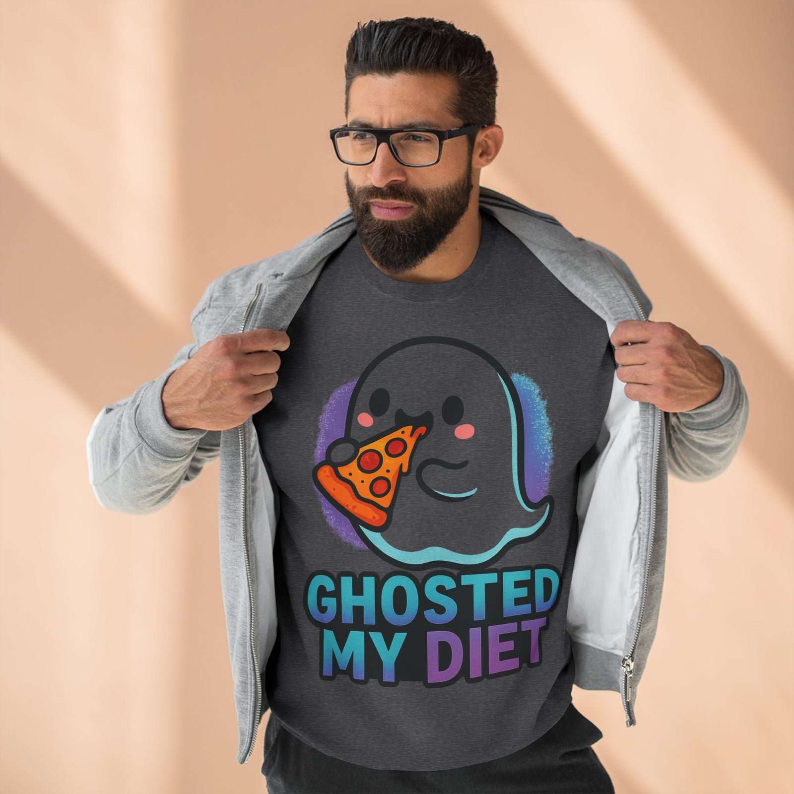 Ghosted My Diet Sweatshirt, Fun Unisex Crewneck, Quirky Gift for Food Lovers, Casual Wear for Everyday, Perfect for Halloween, Cozy Lounge