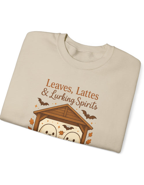 Load image into Gallery viewer, Cozy Halloween Crewneck Sweatshirt, Fall Fashion, Ghost Design, Pumpkin Patch Sweatshirt, Autumn Vibes, Unisex Apparel
