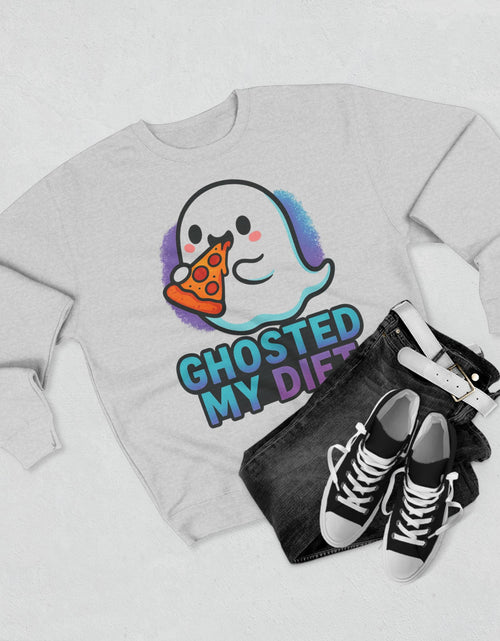 Load image into Gallery viewer, Ghosted My Diet Sweatshirt, Fun Unisex Crewneck, Quirky Gift for Food Lovers, Casual Wear for Everyday, Perfect for Halloween, Cozy Lounge
