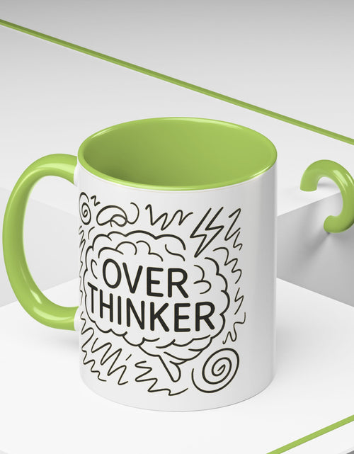 Load image into Gallery viewer, Overthinker Accent Coffee Mug | Funny Gift for Coffee Lovers, Stress Relief Mug, Office Humor, Unique Birthday Present, Mindfulness Decor
