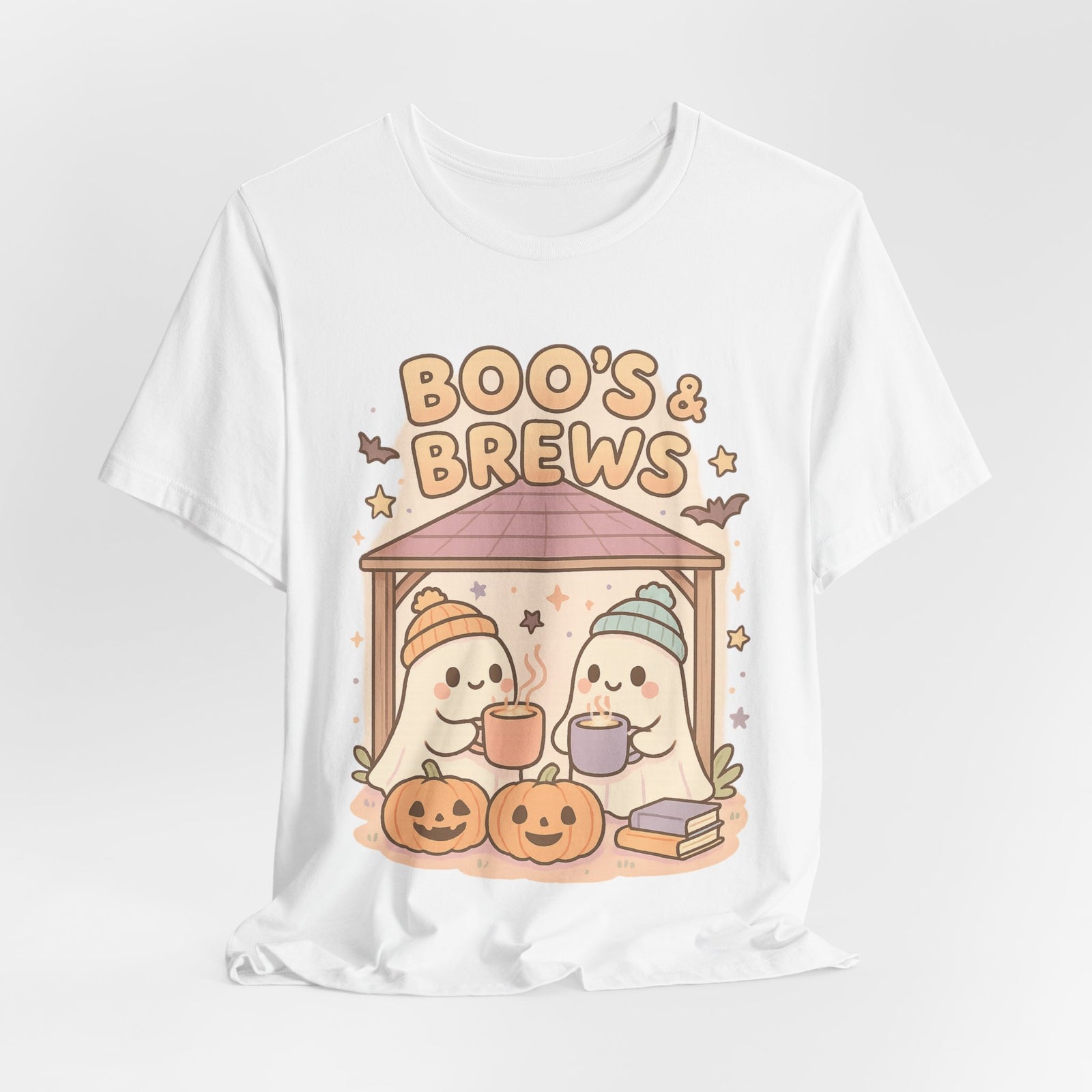 Boo's & Brews Unisex Tee, Halloween Shirt, Cute Ghost Tee, Fall Fashion, Pumpkin Lovers Gift