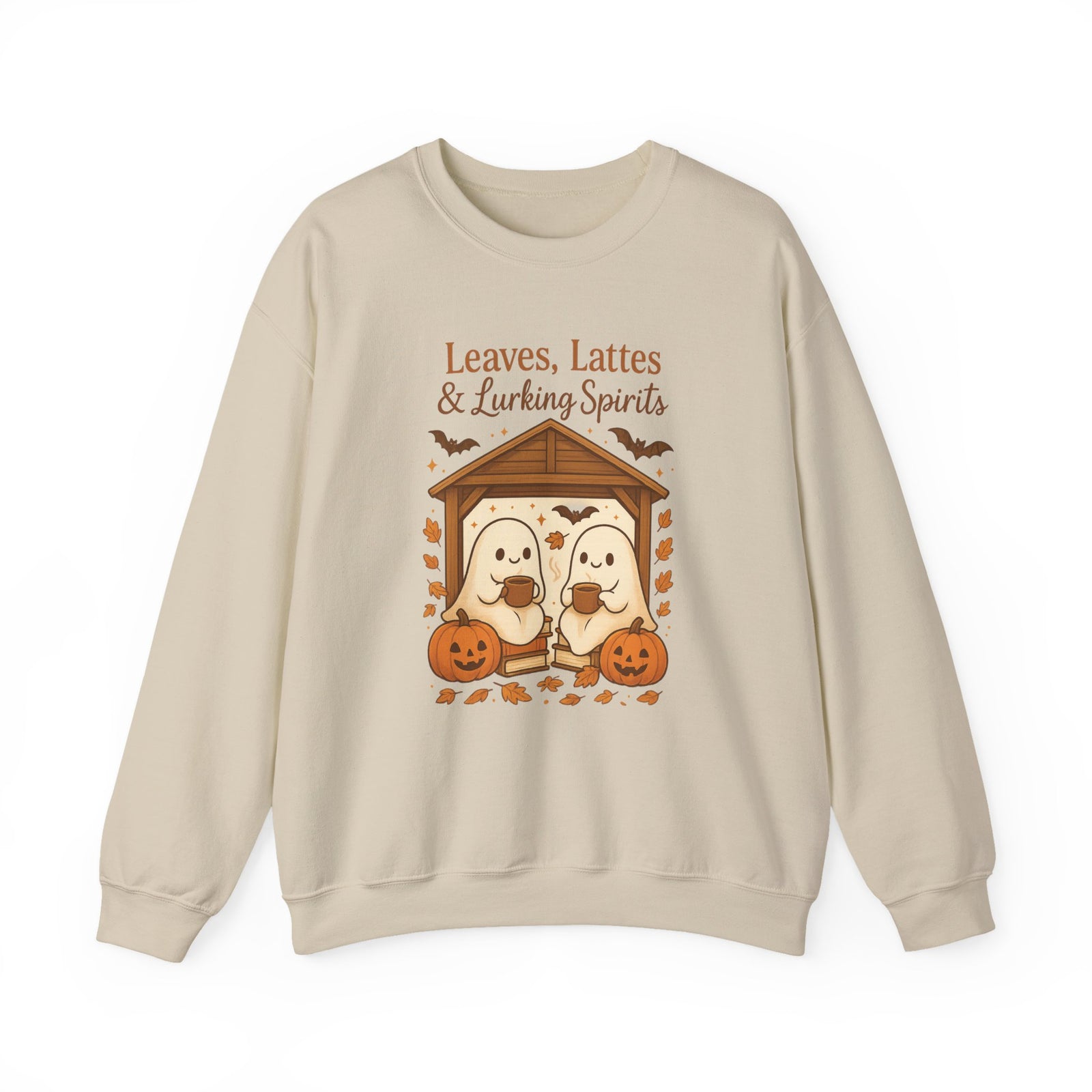 Cozy Halloween Crewneck Sweatshirt, Fall Fashion, Ghost Design, Pumpkin Patch Sweatshirt, Autumn Vibes, Unisex Apparel