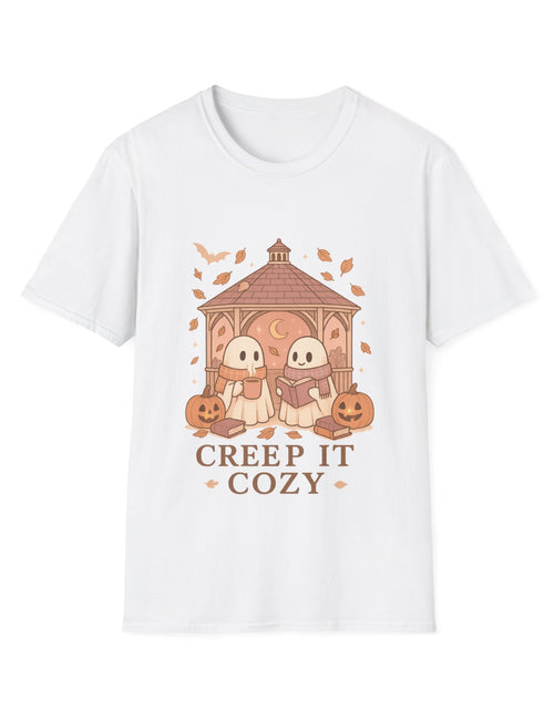 Load image into Gallery viewer, Cozy Creep It Unisex T-Shirt, Perfect for Halloween, Casual Fall Fashion, Gift for Friends, Pumpkin Lovers, Autumn Vibes
