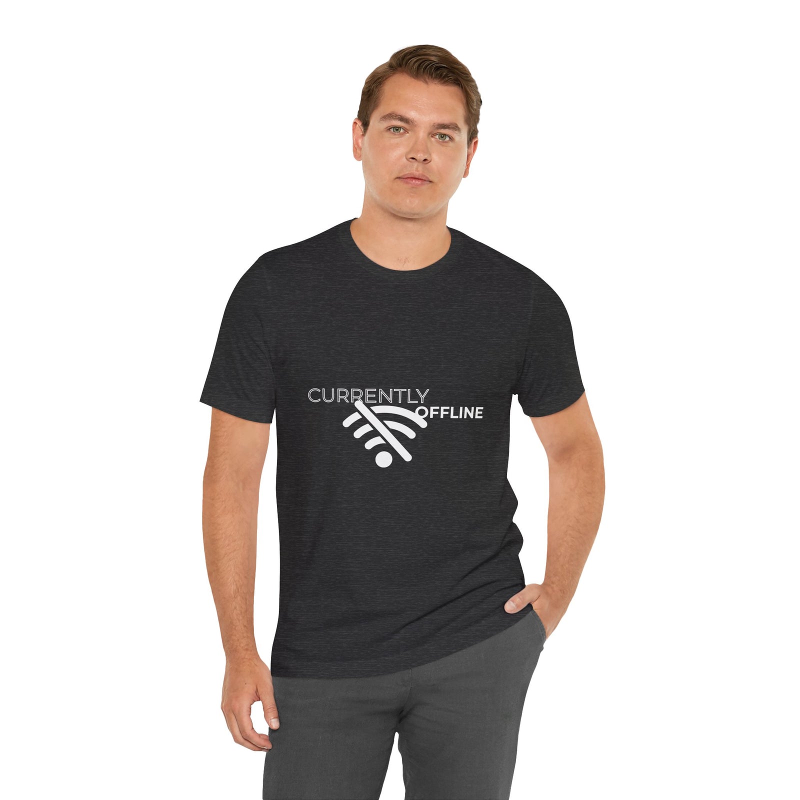 Currently Offline Unisex Tee, Casual Shirt, Comfortable T-Shirt, Tech Humor Clothing, Gift for Gamers, Relaxed Fit Apparel