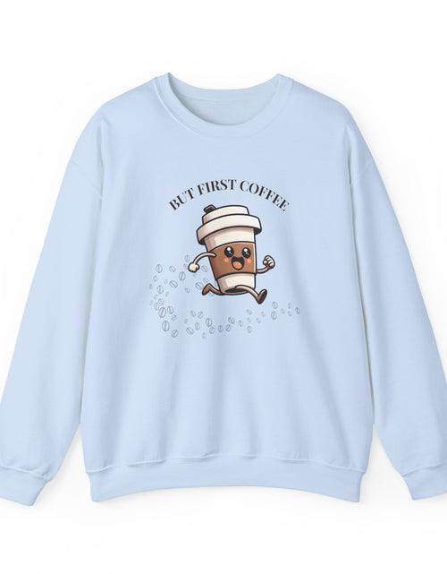 Load image into Gallery viewer, Cute Coffee Lover Sweatshirt, Unisex Crewneck, Gift for Coffee Lovers, Funny Coffee Apparel, Cozy Relaxed Fit, Casual Everyday Wear
