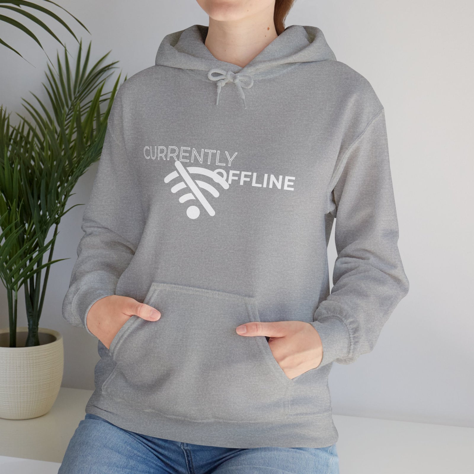 Currently Offline Unisex Heavy Blend Hoodie, Cozy Sweatshirt Gift, Casual Loungewear, Relaxed Fashion, Streetwear, Relaxation Apparel