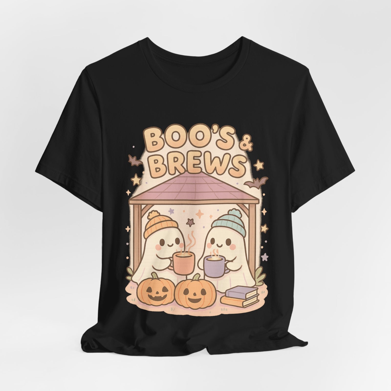 Boo's & Brews Unisex Tee, Halloween Shirt, Cute Ghost Tee, Fall Fashion, Pumpkin Lovers Gift