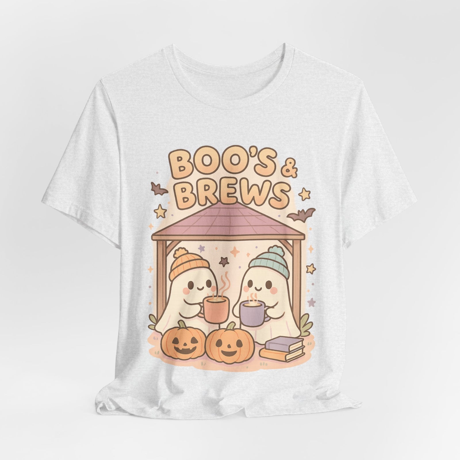 Boo's & Brews Unisex Tee, Halloween Shirt, Cute Ghost Tee, Fall Fashion, Pumpkin Lovers Gift