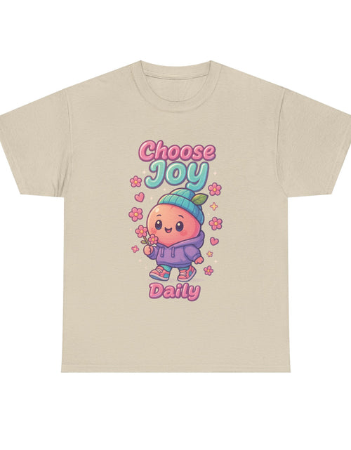 Load image into Gallery viewer, Cute &#39;Choose Joy Daily&#39; Unisex Tee, Happy Shirt, Gift for Friends, Positive Vibes, Everyday Wear, Cheerful Apparel
