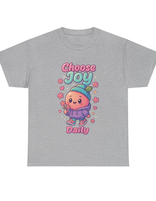 Load image into Gallery viewer, Cute &#39;Choose Joy Daily&#39; Unisex Tee, Happy Shirt, Gift for Friends, Positive Vibes, Everyday Wear, Cheerful Apparel
