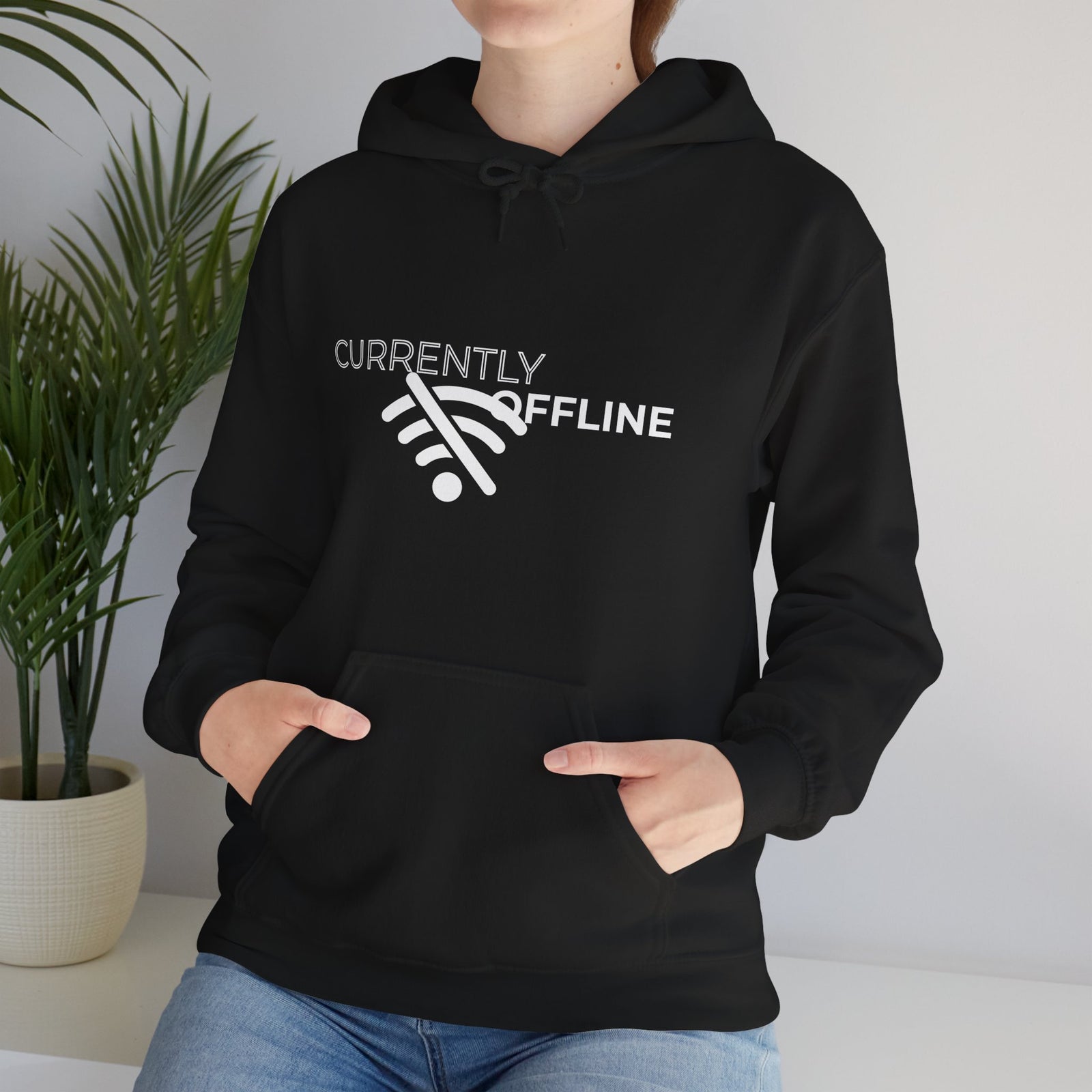 Currently Offline Unisex Heavy Blend Hoodie, Cozy Sweatshirt Gift, Casual Loungewear, Relaxed Fashion, Streetwear, Relaxation Apparel