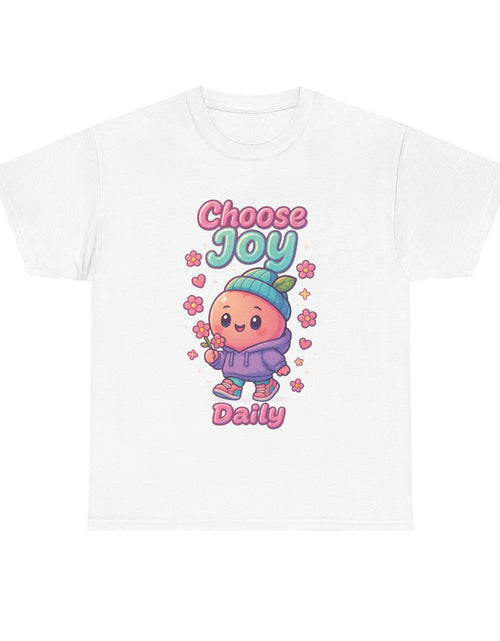 Load image into Gallery viewer, Cute &#39;Choose Joy Daily&#39; Unisex Tee, Happy Shirt, Gift for Friends, Positive Vibes, Everyday Wear, Cheerful Apparel
