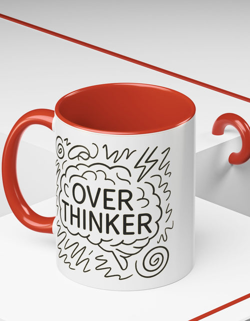 Load image into Gallery viewer, Overthinker Accent Coffee Mug | Funny Gift for Coffee Lovers, Stress Relief Mug, Office Humor, Unique Birthday Present, Mindfulness Decor
