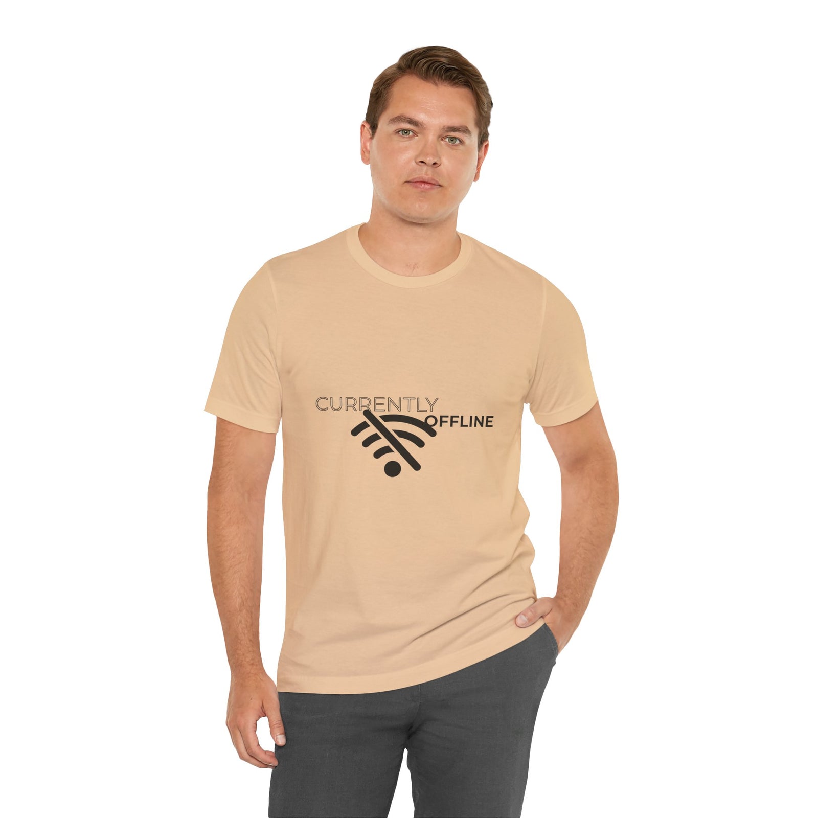 Currently Offline Unisex Tee, Casual Shirt, Comfortable T-Shirt, Tech Humor Clothing, Gift for Gamers, Relaxed Fit Apparel