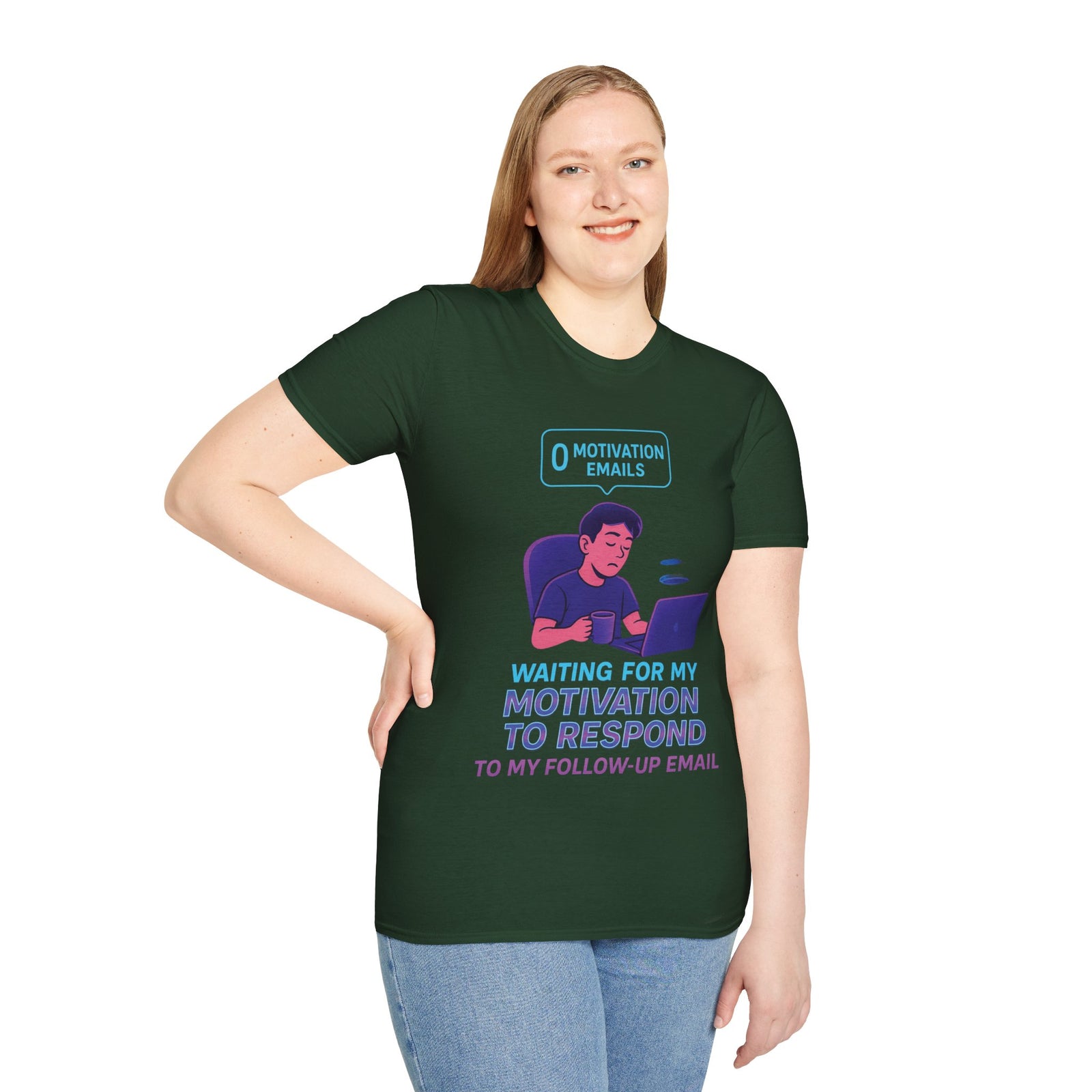 Motivation Response T-Shirt, Funny Office Humor Tee, Unisex Gift for Workaholics, Casual Wear, Ideal for Birthdays, Holiday Gift