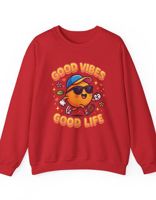 Load image into Gallery viewer, Good Vibes Unisex Sweatshirt | Happy Crewneck for Everyday Comfort, Ideal Gift for Friends, Casual Wear, Positive Vibes, Cozy Fashion

