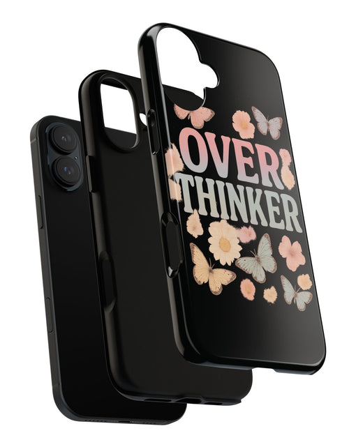 Load image into Gallery viewer, Butterfly Overthinker Phone Case, Floral iPhone Cover, Thoughtful Gift for Her, Cute Tech Accessory, Aesthetic Case for Anxiety Relief
