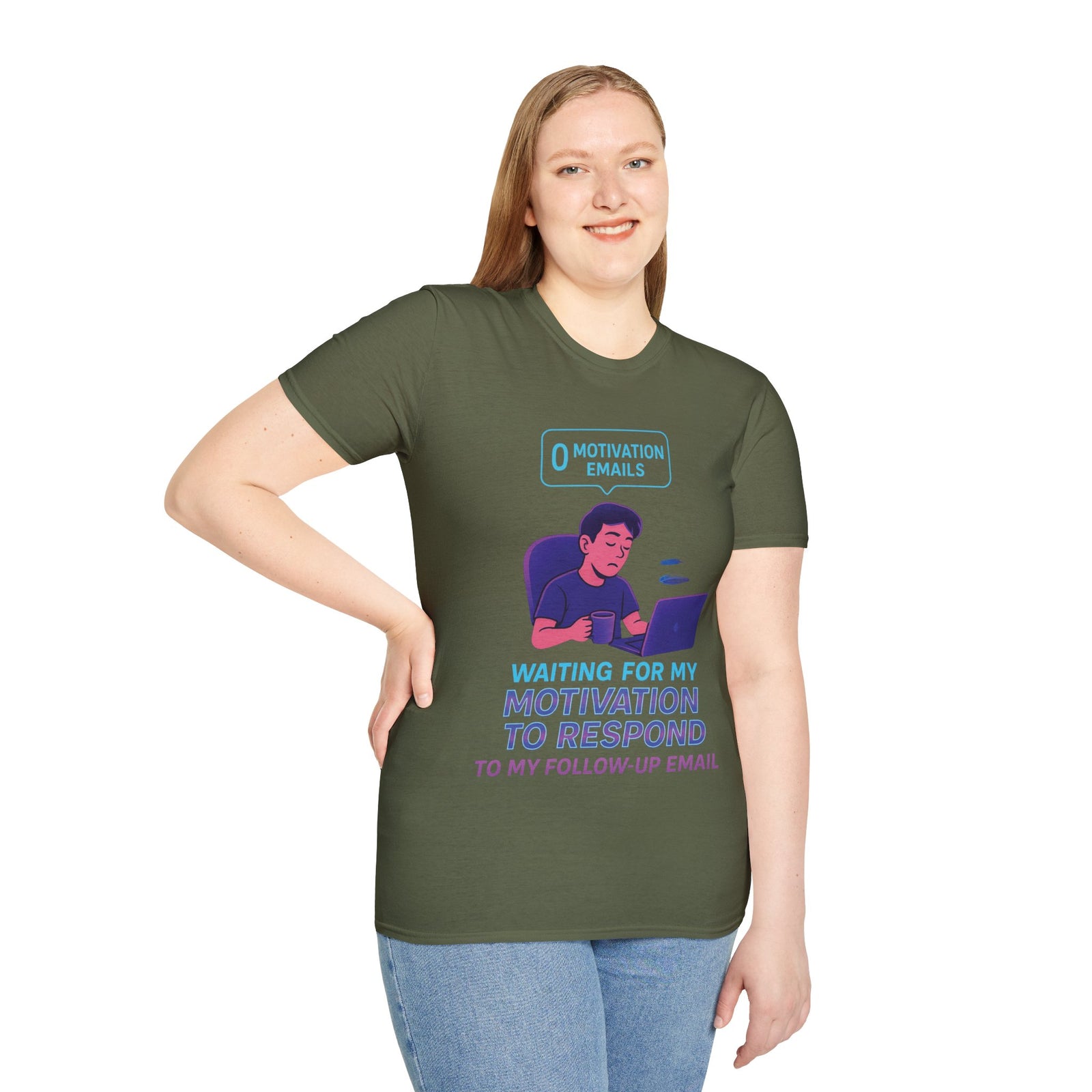 Motivation Response T-Shirt, Funny Office Humor Tee, Unisex Gift for Workaholics, Casual Wear, Ideal for Birthdays, Holiday Gift